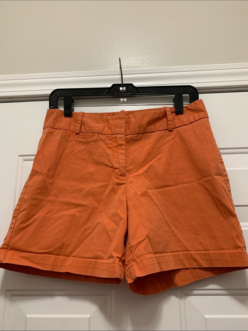 4/$10 Talbots Orange Cotton Chino Bermuda Shorts Size 4